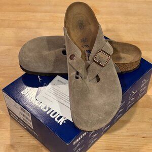 Men's Boston Birkenstock Clogs in Taupe Size 43 EU / Size 10 US